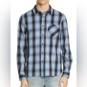 Ovadia & Sons Button Down Flannel Shirt long sleeve plaid windowpane sweater